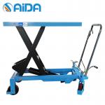 OEM Single Adjustable Scissor Lift Table , Small Hydraulic Lifting Platform 1000kg hydraulic scissor lift trolley for sale