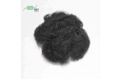 China Regenerated 65mm Black Dope Dyed Hollow Polyester Staple Fibers For Sofa Filling supplier