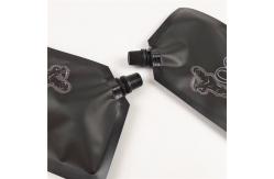 China Squeeze Liquid Stand Up Spout Pouch Bag Black Matte Print Label Juice supplier