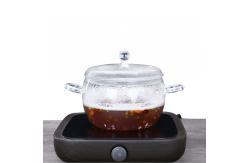 China Soup Round Double Ears 1800ml Borosilicate Glass Pot supplier