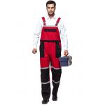 China Twill Fabric Contrast Color Waterproof Bib And Brace Workwear With Reflective Tape for sale