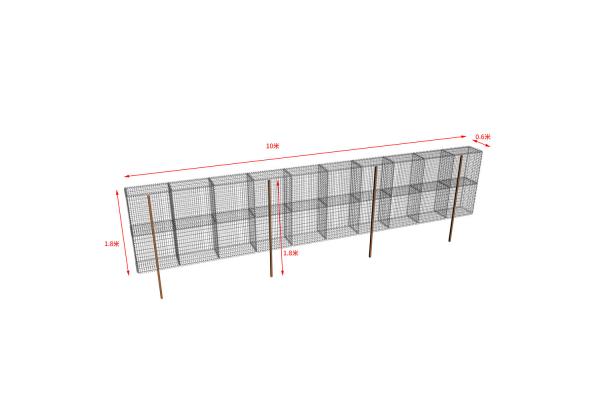 10x0.6x1.8m Galvanized 4.0mm Welded Mesh Gabion Wall