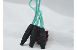 China Novelty SGS 3D Embossed Plastic Zipper Puller With Polyester String supplier