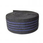 Black 2cm Polyester Elastic Webbing Flat Braided Striped Elastic Band