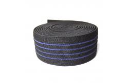 China Black 2cm Polyester Elastic Webbing Flat Braided Striped Elastic Band supplier