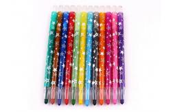 China Eco-friendly fancy 12 colors  Non-toxic wax crayon set/ 12 colors rotating body crayon for children supplier