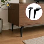 Matte Black Thickened Metal Angled Sofa Legs Cabinet & Coffee Table Furniture Leg Fittings