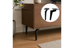 China Matte Black Thickened Metal Angled Sofa Legs Cabinet & Coffee Table Furniture Leg Fittings supplier