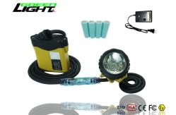 China Super Bright Rechargeable Led Headlamp , IP68 Miners Cap Lamp With Cable Light supplier