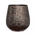Stainless Steel Wine Glass Egg Shape Etched Stag Design Vintage Silver Color Wine Cup for sale