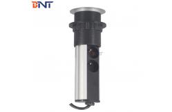 China Vertical Desk Power Outlet 3 Ways EU Power Pneumatic Pull Up Power Socket supplier