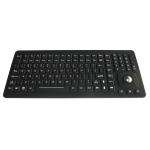 Ruggedized Silicone Rubber Keyboard With Optical Trackball Panel Mount for sale