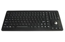 China Ruggedized Silicone Rubber Keyboard With Optical Trackball Panel Mount supplier