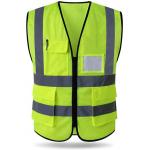 100% Polyester High Visibility Fluorescent Reflective Mesh Vest With Pockets Zipper for sale
