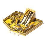 Indoor Playground Inflatable Castles Yellow Grey With Slides