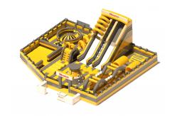 China Indoor Playground Inflatable Castles Yellow Grey With Slides supplier