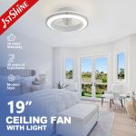 6 Speed Choice LED Ceiling Fan with Starry Pattern and 3 Color LED Light Made of Metal for sale
