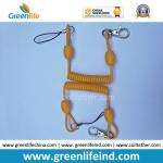 New Style Earthy Yellow Color 8CM Plastic Spring Coil Key Ring Chain for sale