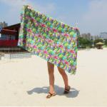 Quick Dry Custom Sublimation Printed Suede Microfiber Print Recycled Sand Free Beach Towel With Logo for sale