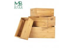 China Large Bamboo Kitchen Storage Drawer Box For Cabinets Countertops supplier