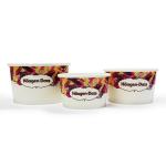 Disposable Disposable Ice Cream Sundae Cups 16oz Logo Printed Paper Bowls With Spoons for sale
