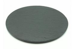 China Black Round Slate Placemats Diameter 22cm Natural Surface Eco Friendly supplier
