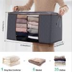 90L Large Capacity Clothes Storage Bag Organizer With Reinforced Handle