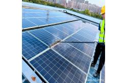 China Pressure Nozzle Solar Panel Cleaning Brush with Extendable Handle and Telescopic Pole supplier