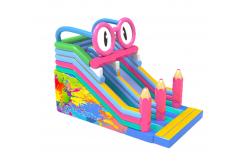 China Clown Inflatable Slide With Elephant Theme For Children Fun Park supplier