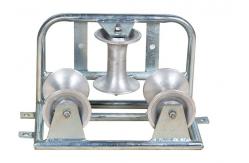 China Galvanized Triple Cable Pulling Rollers , Aluminum Cable Corner Roller supplier
