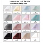Gift Packing Florist Bouquet Wrapping paper Golden Border Rose Korean Style Half Transparent for sale
