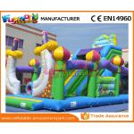 Fun City Giant Amusement Park Commercial Bouncy Castles 0.55 MM PVC Tarpaulin for sale
