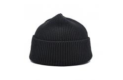 China Unisex 54cm Embroidered Winter Hats Blank Custom Label Cuffed Plain Knitted Beanie supplier