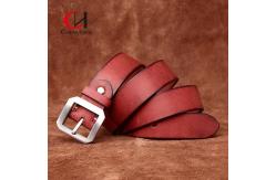 China 120cm Length Genuine Leather Belt With Smooth Strap Solid Pattern supplier