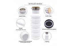 China 550ml Portable Silicone Water Bottle Collapsible With Wooden Lid supplier