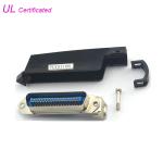 90 Degree Male Plug 36 Pin Centronics Solder Connector With Plastic Cover for sale