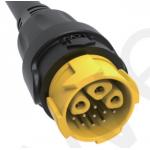 Aluminum Alloy Shell M19 Connector 12pin Yellow 20A Solder Overmolded Nylon IP67 for sale