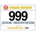 Screen Printing Race Bib Numbers Rectangular Customized Colors