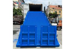 China Blue Movable Loading Dock Steel Portable Yard Ramp With Lift Platform supplier