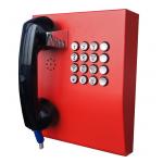Red Analogue Vandal Resistant Telephone For Public Kiosk / Police Stations for sale