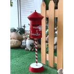 Outdoor Christmas Metal Yard Art Modern Metal Santa Post Box Standing for sale