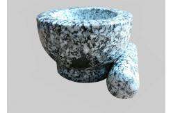 China Small Stone Mortar And Pestle , Stone Grinding Bowl Comfortable Easy Clean supplier