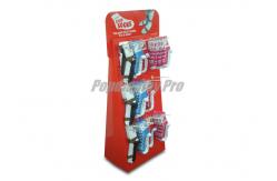 China Red Cardboard Floor Standing Display Units 12 Pegs For Mens Socks supplier