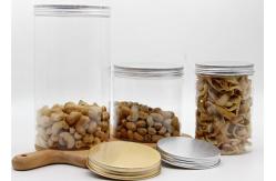 China 500ml Clear PET Plastic Candy Jars With Aluminum Lids And Screw Caps supplier