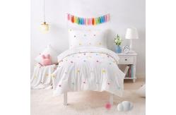 China White Childrens Cotton Bedding Jacquard Tufted Dot Crib Bed Sheets Set supplier