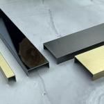 Black Gold Hairline Mirror Finished 304 Stainless Steel Tile Trim for sale