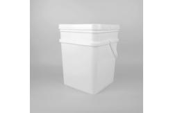 China 18L PP PE Square Plastic Bucket White With Good Sealing Lid supplier