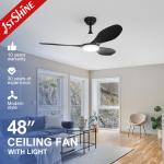 DC Motor Ceiling Fan Light Modern Smart Remote Control Energy Saving for sale