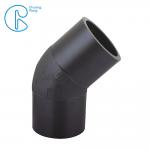 HDPE Irrigation Pipe Fittings , Butt Welding HDPE 45 Degree Elbow CE Approved for sale