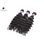 Free Shedding 6A Remy Hair Weave , Natural Black Deep Wave Hair Extension for sale